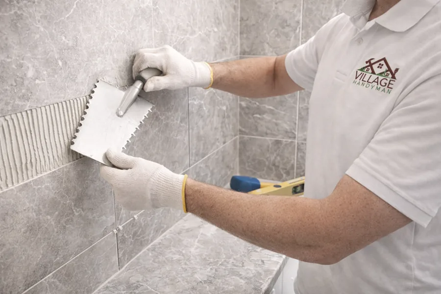 Bathroom tiling by Village Handyman