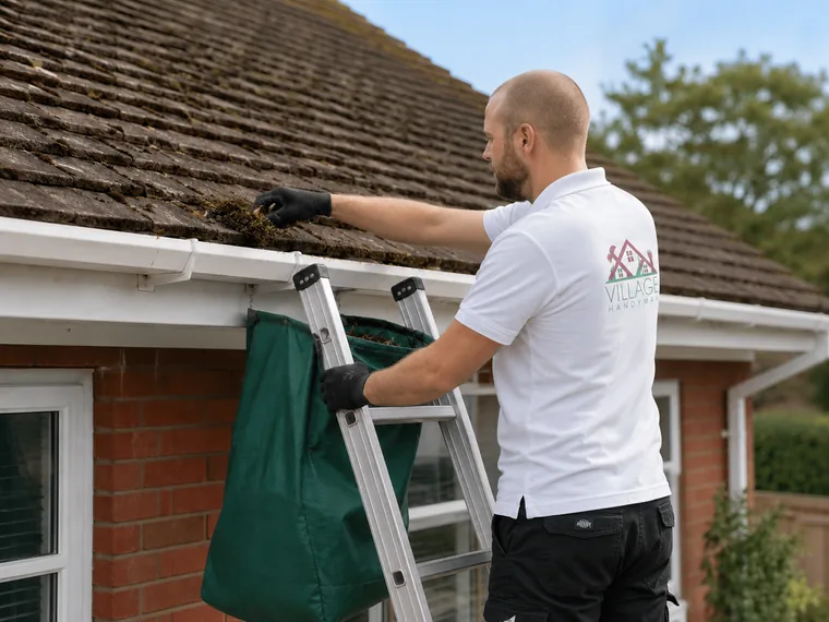 Guttering clearing and repair by Village Handyman